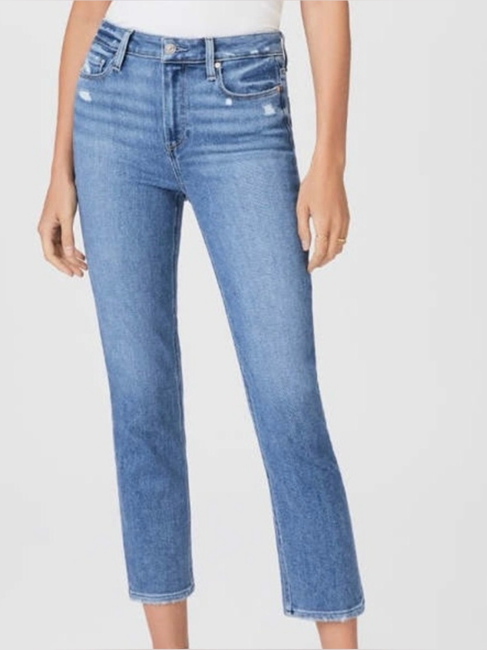 Paige Cindy Crop Distressed Jean